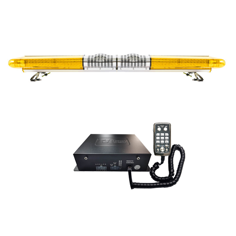 Car LED Long Row Warning Light 1.4m Flashing Light Roof Strobe Light + Dual Horns + Siren 9400P9