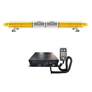 Car LED Long Row Warning Light 1.4m Flashing Light Roof Strobe Light + Dual Horns + Siren 9400P9