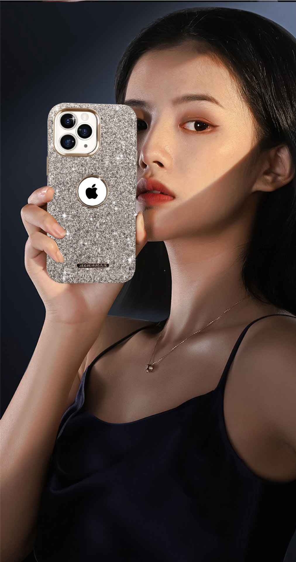 Ốp lưng iPhone 16 Pro Max từ tính chống rơi, viền dày bảo vệ toàn diện, thiết kế sang trọng hồng long lanh — Nhãn lộn lấp lánh màu đen có tích hợp hút từ tính, Nhãn lộ màu xám lấp lánh có tích hợp hút từ tính, Nhãn lộ màu xanh lấp lánh với lực hút từ tính tích hợp, Nhãn lộ màu đỏ lấp lánh với lực hút từ tính tích hợp chi tiết 7