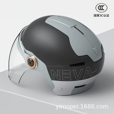 Motosiklet kaskı (dəbilqə): men's and women's motorcycle summer - frosted-black-neva-flower-transparent-long-mirror