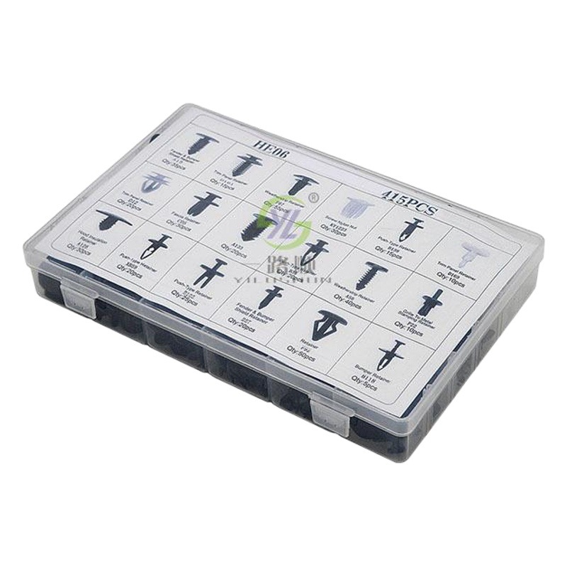 Adecuado para Ford 415 unids en caja hebilla combinación traje nylon clip plástico remache hebilla de expansión HE06