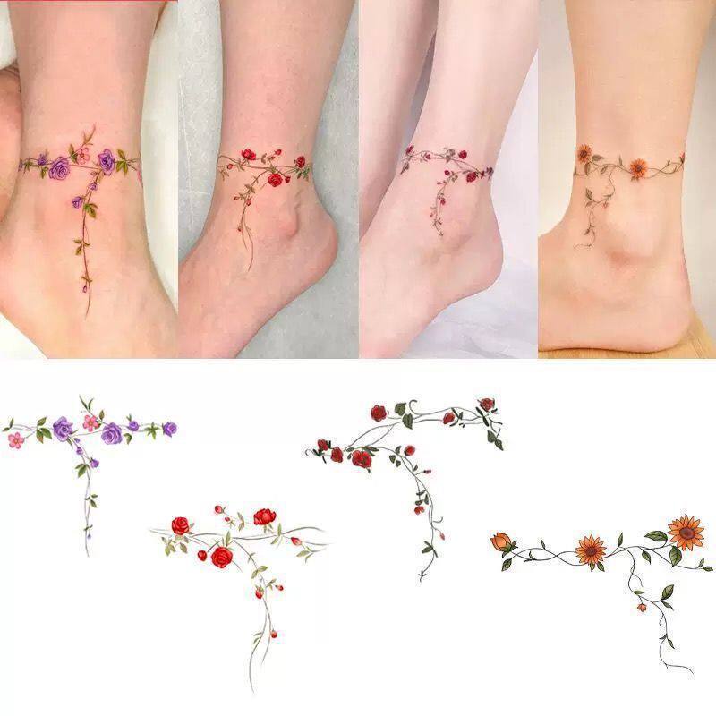 Washable High-Quality Rose-Colored Fresh Tattoo for Ankle, Sexy and Alluring, Realistic Waterproof Long-Lasting Aesthetic Art Washable High-Quality Rose-Colored Fresh Tattoo for Ankle, Sexy and Alluring, Realistic Waterproof Long-Lasting Aesthetic Art