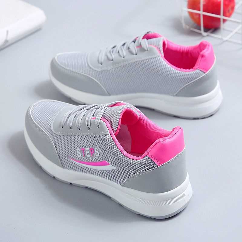 Non-slip sneaker women's single-layer shoes Spring and Autumn new versatile student platform running shoes breathable women's casual mesh shoes