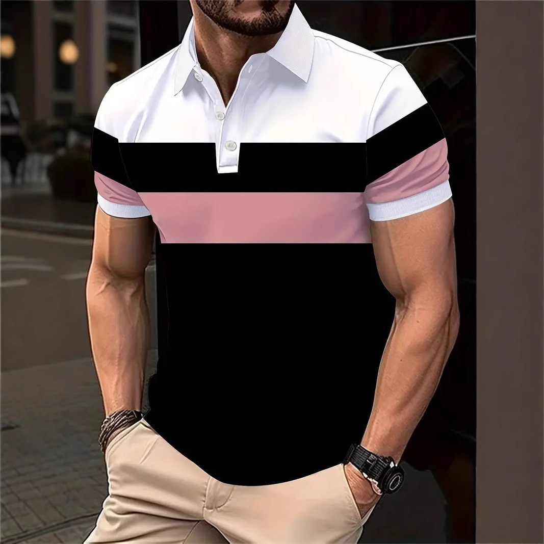 Europa y América ins Cross-border Amazon POLO camisa de polo deportivo de hombre con solapa de manga corta con botones MB13