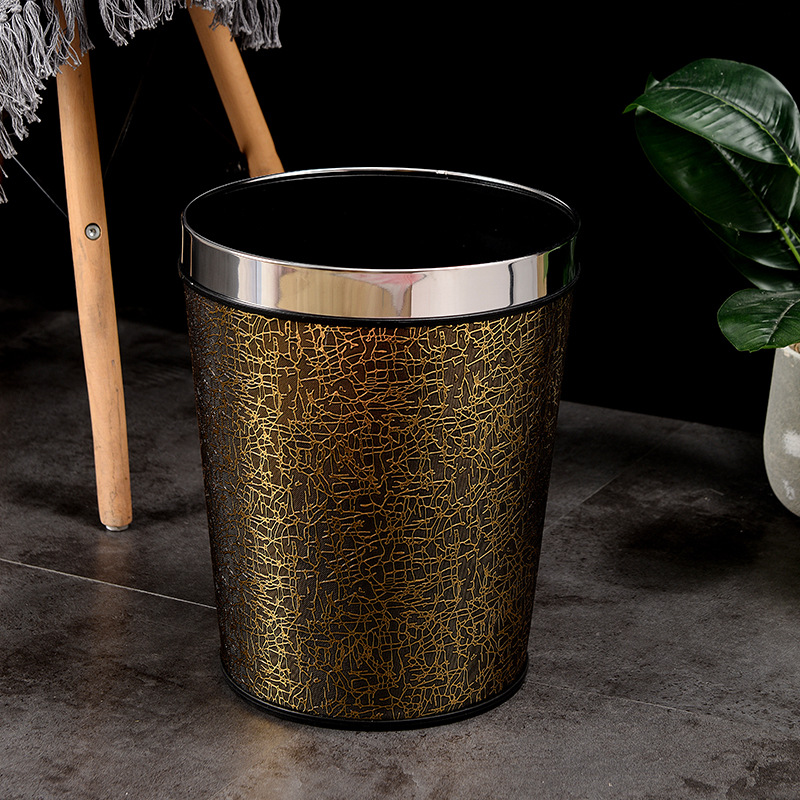 Directo de fábrica gran cubo de basura de cuero cónico creativo hogar cocina baño sala de estar cubo de basura Hotel