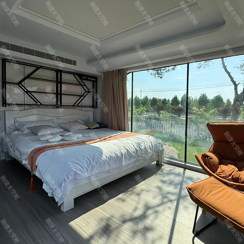 Rongjie cápsula espacial de empalme modular habitación móvil diseño antiestático a prueba de explosiones casa de familia al aire libre sala de actividades sala de sol