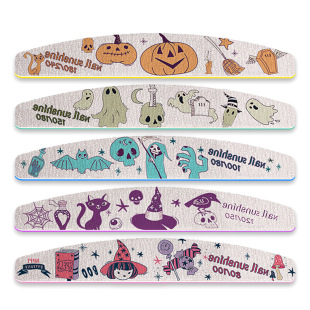 Cross-border spot Halloween nail file holiday gift gift repair polishing strip half-month repair real nail rub trimming