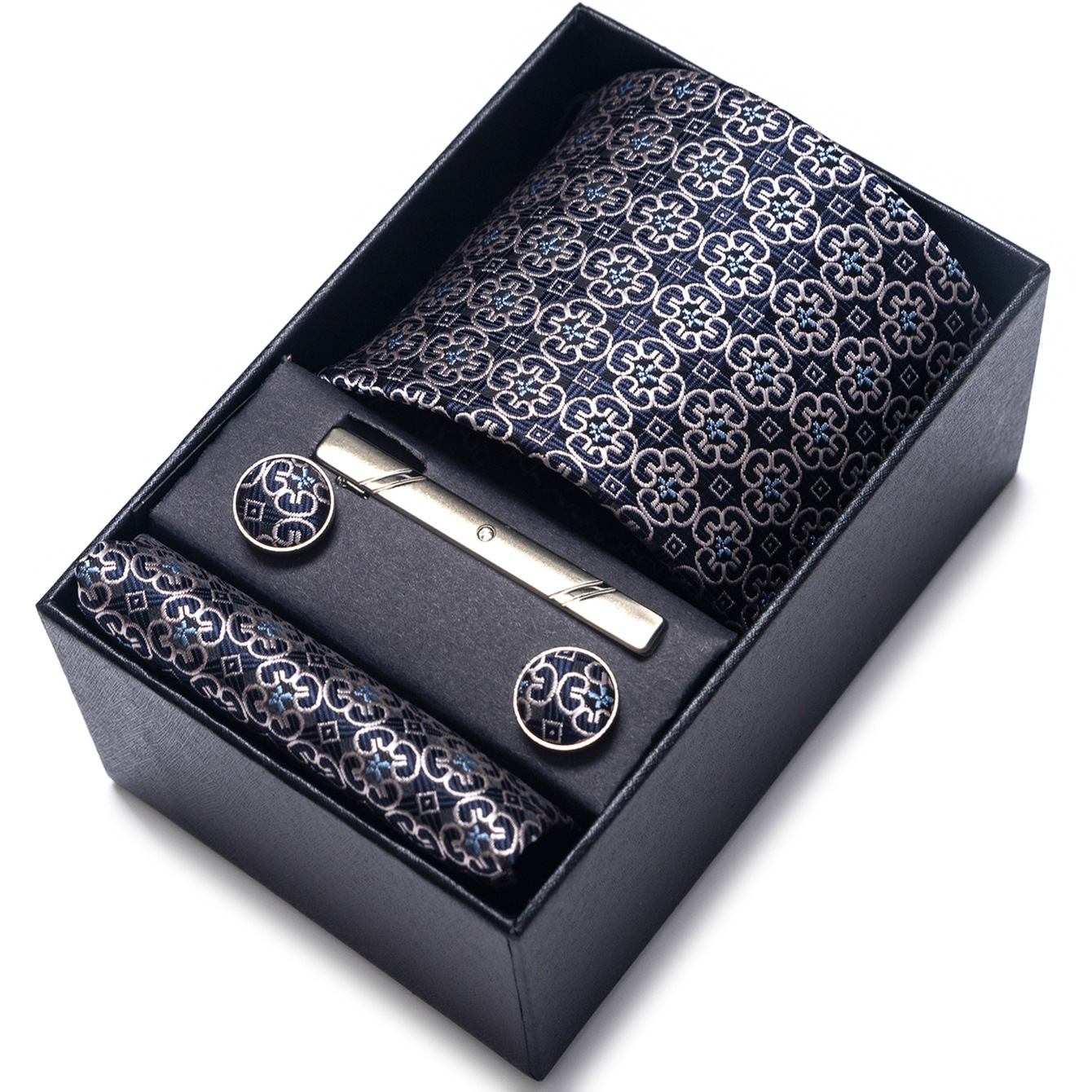 Set de Caja de Regalo con Corbata de Negocios para Hombre de Rayón Jacquard para Boda