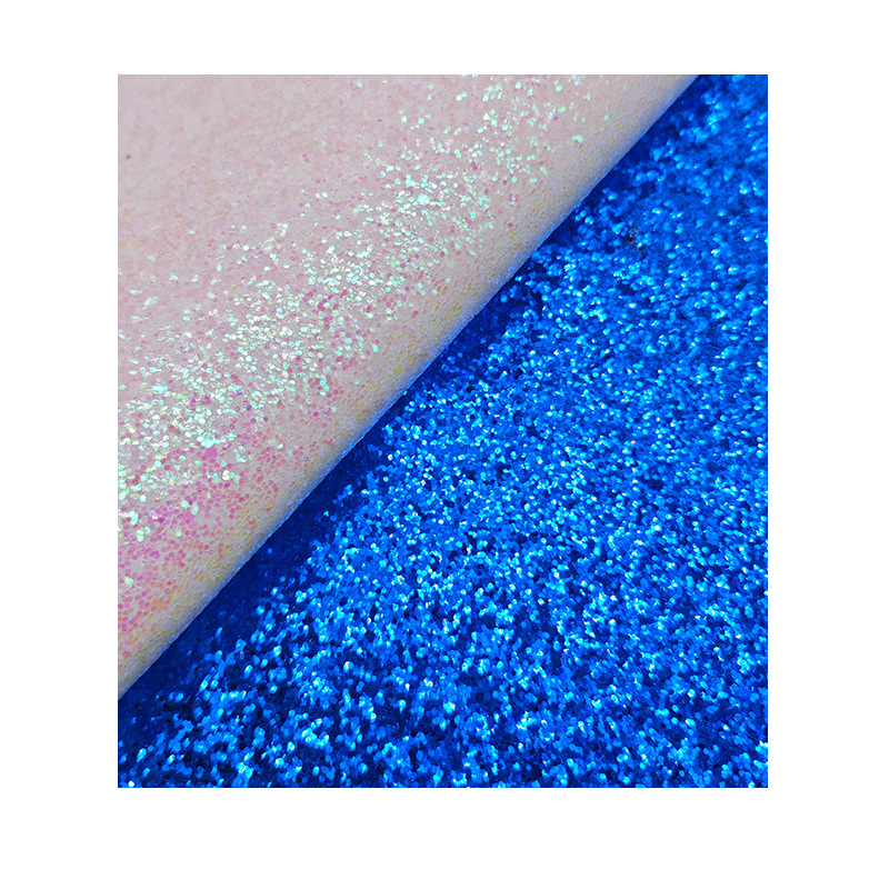 Pu Leather Glitter Coarse Powder Glitter Fabric 0.7mm Glitter Fabric Hexagon Pieces