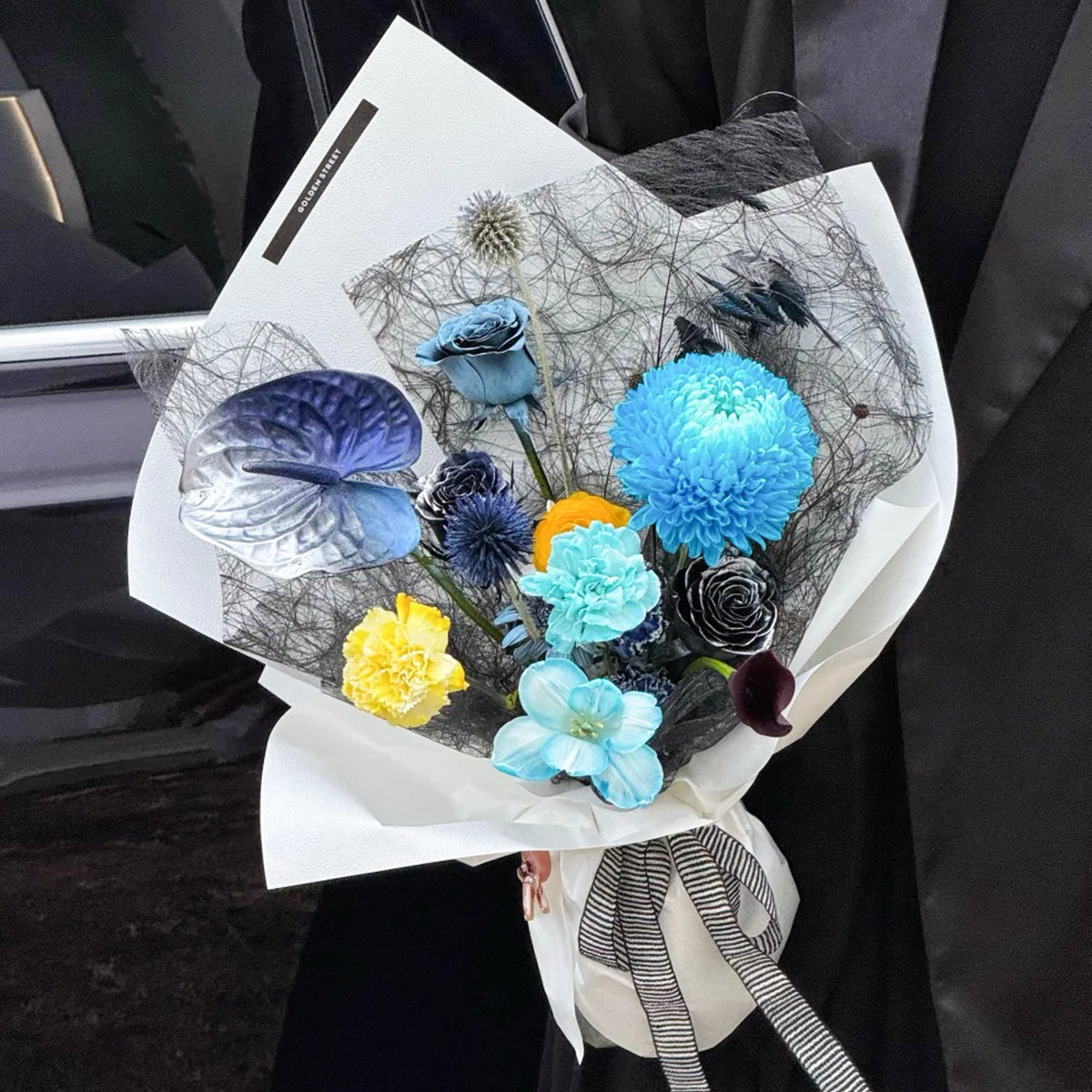 Red en línea papel de embalaje Laffey papel de arte hueco flor florista florista papel de embalaje floral en stock