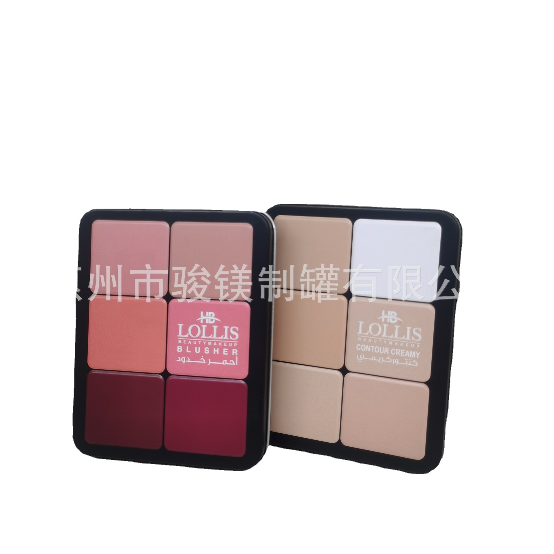 厂家供应小六格磁铁遮瑕铁盒拼色彩妆盘眼影盒 眼影铁盒 马口铁盒