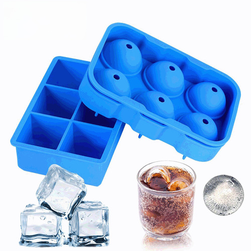 Amazon Silicone Ice Cube Tray 6-Pack Round Ice Cubes with Lid Ice Mold Household DIY Silicone Ice Tray