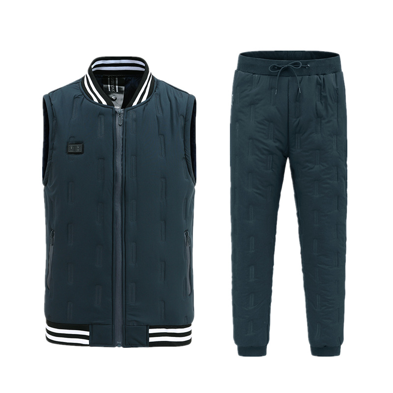 Transfronterizo inteligente doble zona de control 9 chaleco de calefacción zona 3 pantalones de calefacción traje de chaleco de invierno de los hombres traje al por mayor
