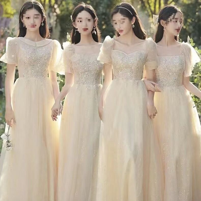 Bridesmaid Dresses 2026 New Summer High-End Style Sister Group Dresses Fairy-Like Elegant Student Graduation Dresses Long Style