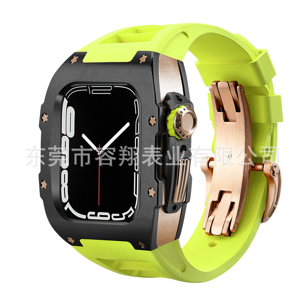 Adecuado para Apple applewatch 8/7/6/5 modificado reloj Correa protectora Shell iwatch caja de reloj de acero inoxidable