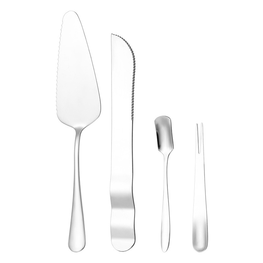 Stainless steel birthday cake moon cake knife, fork and spoon suit dessert cake spoon cake shovel can print LOGO