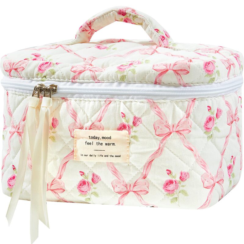 New Large-capacity ins Style Floral Satchel Cosmetic Bag, High-looking Portable Storage Toiletry Bag, Cross-border Special Supply