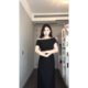 High-end pure short-sleeved slanted shoulder split dress temperament slim slim fashion temperament off-shoulder long skirt