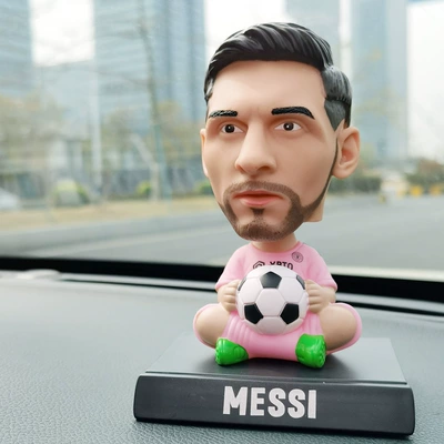 Q-Version Basketball and Football: Car ornaments - -shaking-head-messi