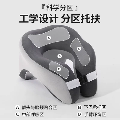 Airplane Travel U-Shaped Pillow — Headrest