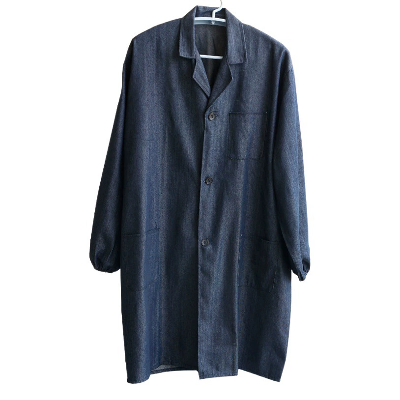 Оптовая джинсовое пальто утолщенное длинное синее пальто электросварка разведение логистика мастерская обработка одежды Охрана труда Рабочая одежда