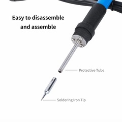Best-selling adjustable temperature soldering iron set 15-piece with mesh bag, welding repair soldering pen, inner heating type, Luo iron