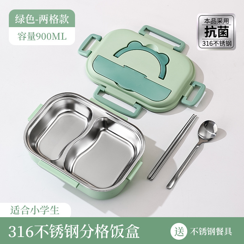 Fiambrera para trabajadores de oficina 304 horno microondas de acero inoxidable caja de almuerzo dividida olla de almuerzo de aislamiento de gran capacidad lonchera para estudiantes