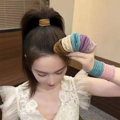 夏季新款超宽无缝面膜肌高马尾发圈女款2025新款扎发绳不伤发头绳