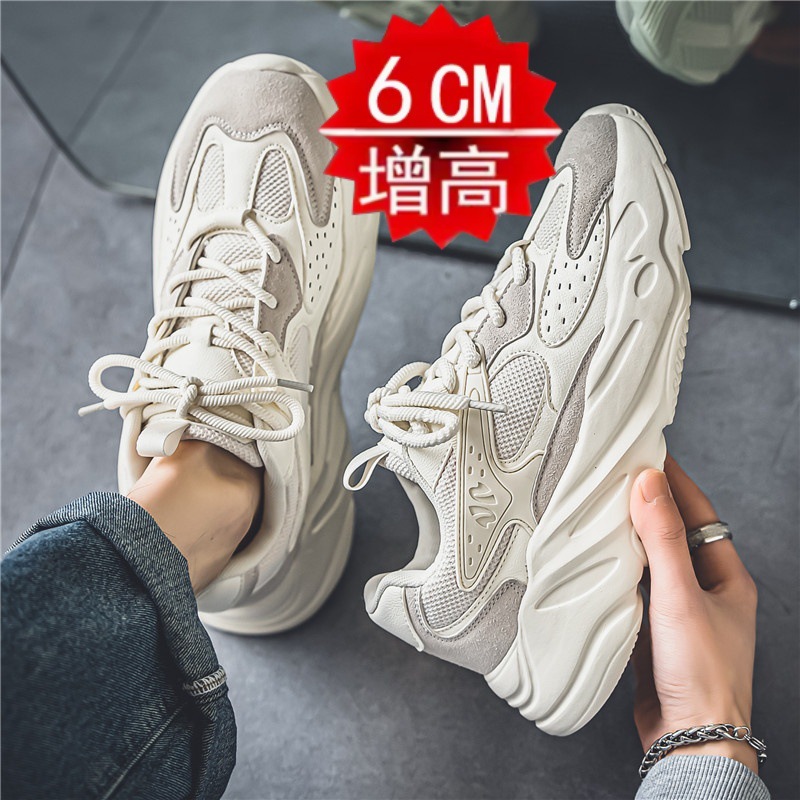 Men's Shoes 2024 New Summer Breathable Mesh Sports Casual Running Height Increasing Dad Ins Trendy Shoes All-match