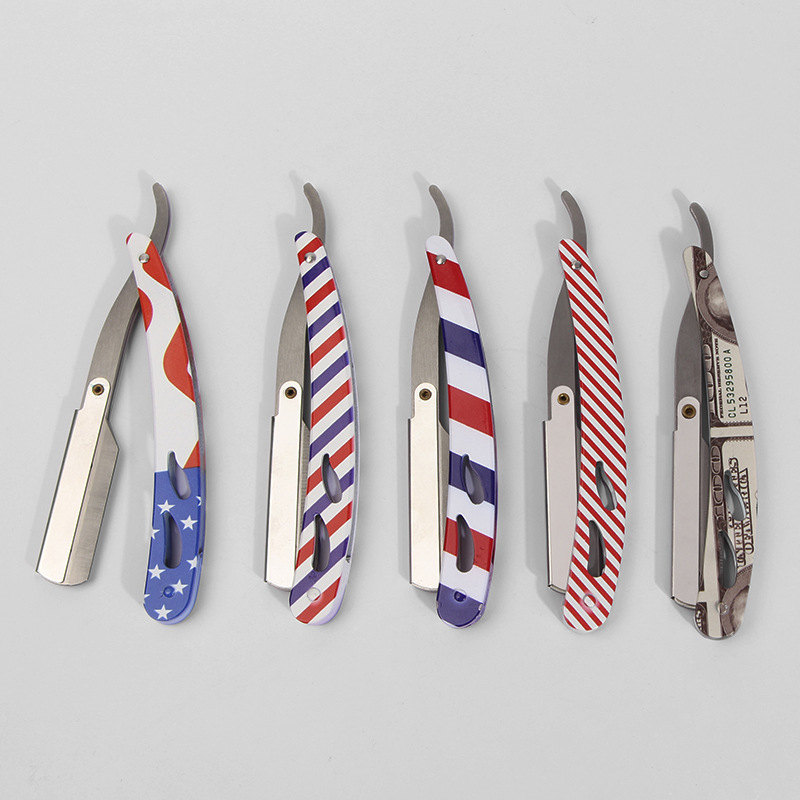 Spot wholesale old-fashioned folding razor stainless steel eyebrow shaving hairdressing blade holder shaving shaving manual razor