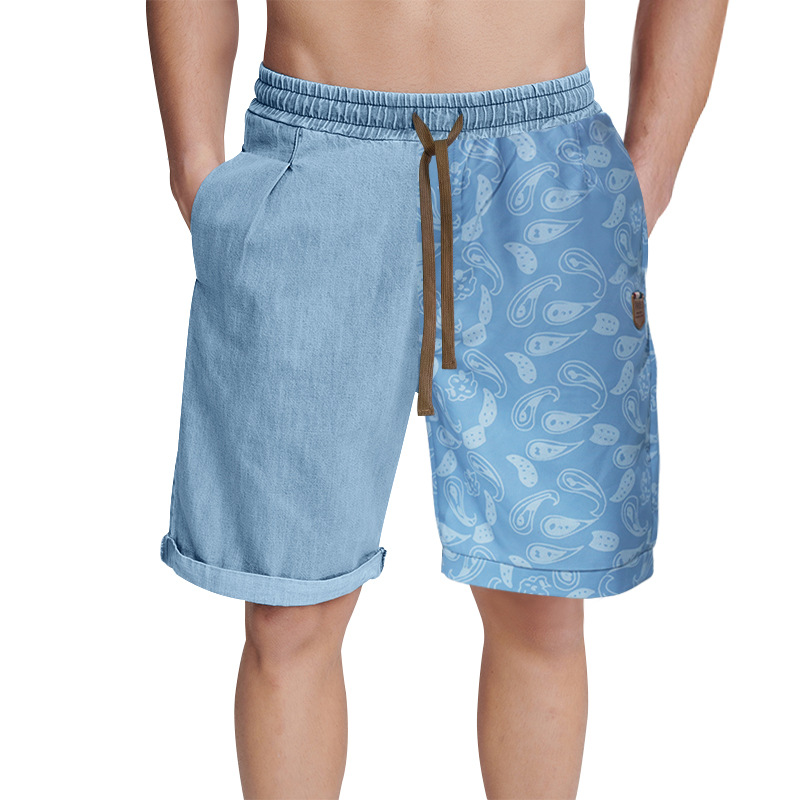 Summer New Casual Cashew Flower Men's Trendy Colored Simplified Shorts_mkmklike.com