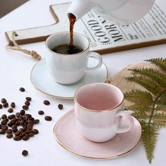 コーヒーカップ一杯一皿高級精緻陶磁器コーヒーカップ一皿セット軽豪華高顔値午後ティーカップ卸売り