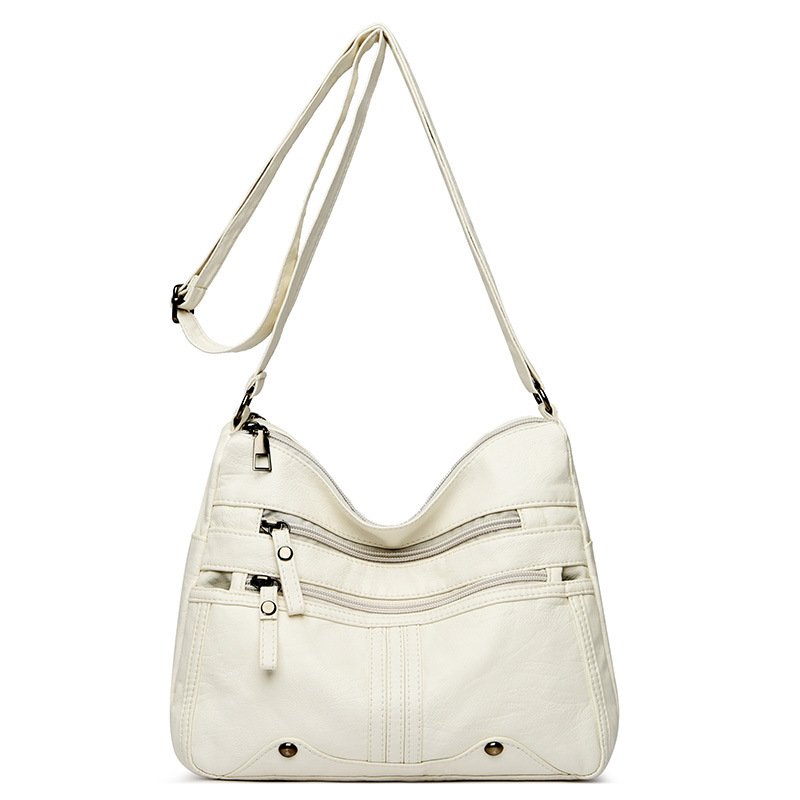 Bolsos transfronterizos para mujer 2025 nuevas señoras bandolera de mediana edad bolso de madre de un solo hombro de cuero suave bolso de mujer lavado de mediana edad y anciana