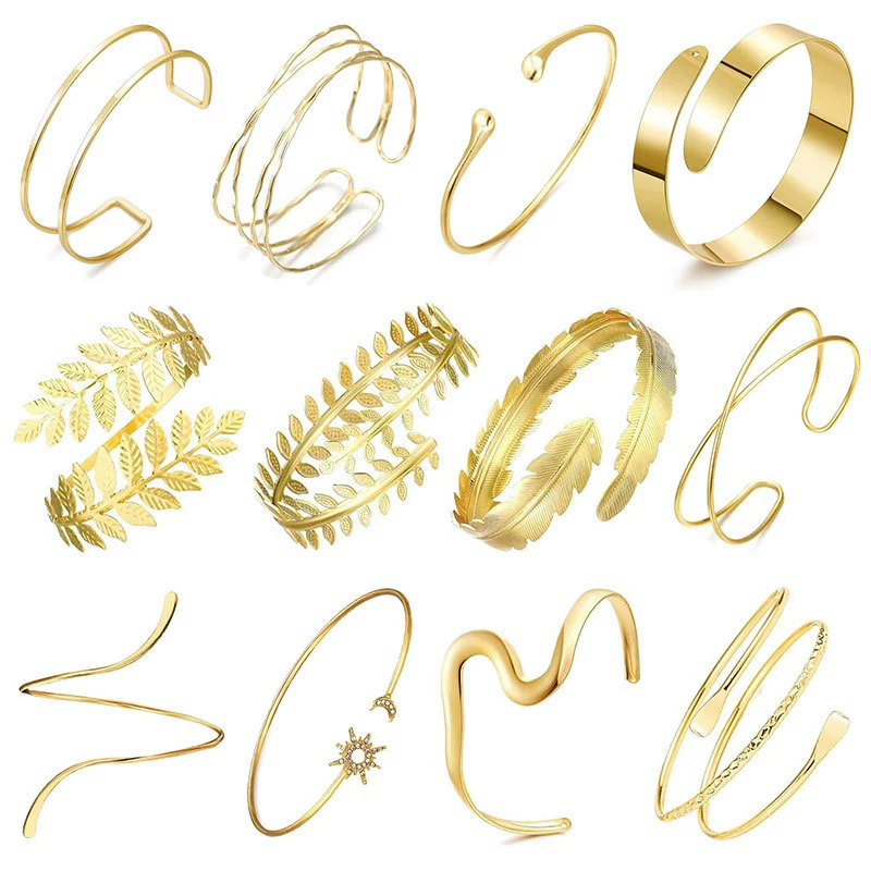 Европейский и американский трансграничный листовой персонаж, преувеличенное кольцо на руку, многослойный регулируемый уличный модный браслет