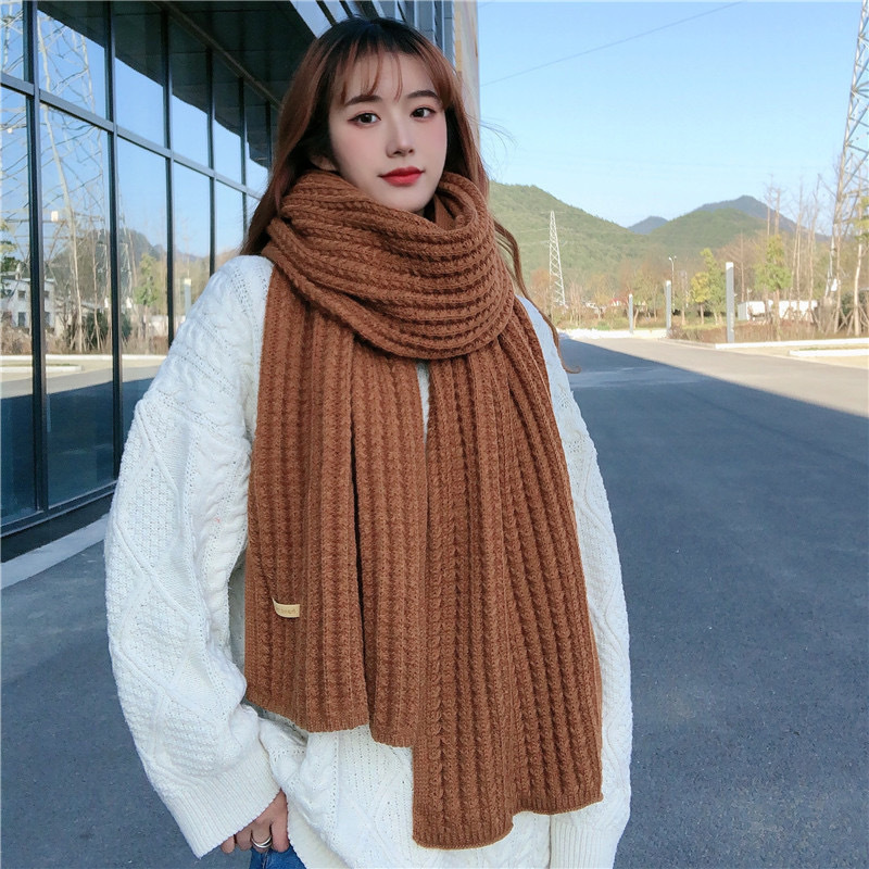 Extended Windproof Solid Colour Scarf For Women Elegant Scarf_voghion.com