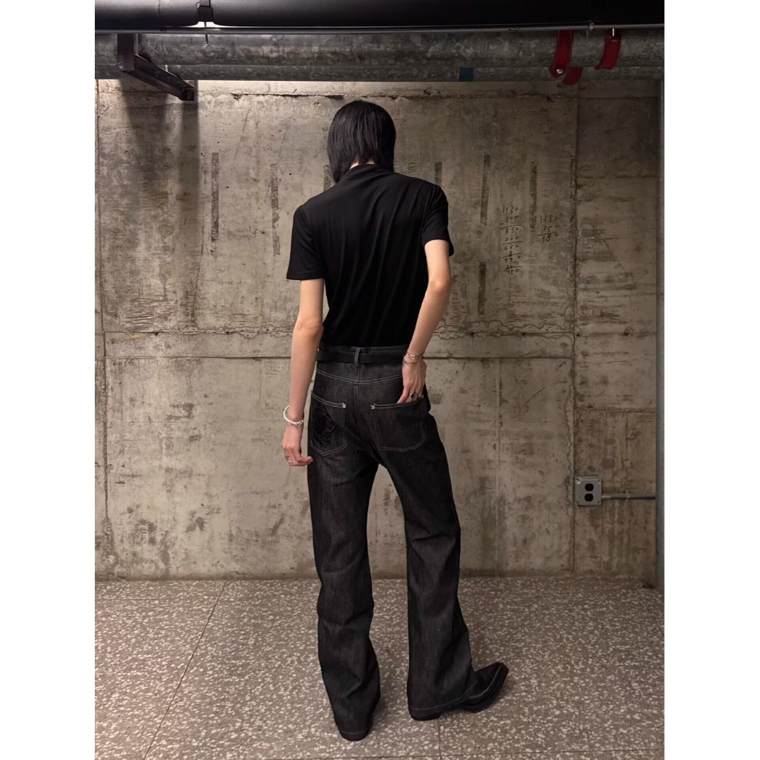 Unisex Style Raw Denim High Street Retro Casual Jeans Clean Fit Versatile Loose Wide Leg Drapey Trousers_mkmklike.com