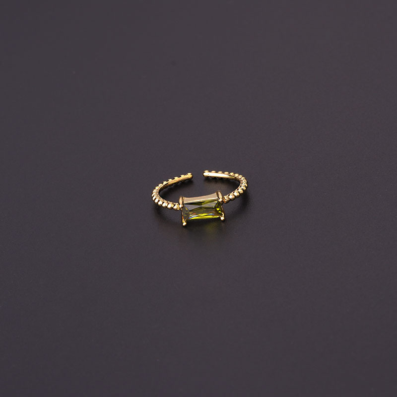 Fashion Square Copper Plating Inlay Zircon Open Ring 1 Piece