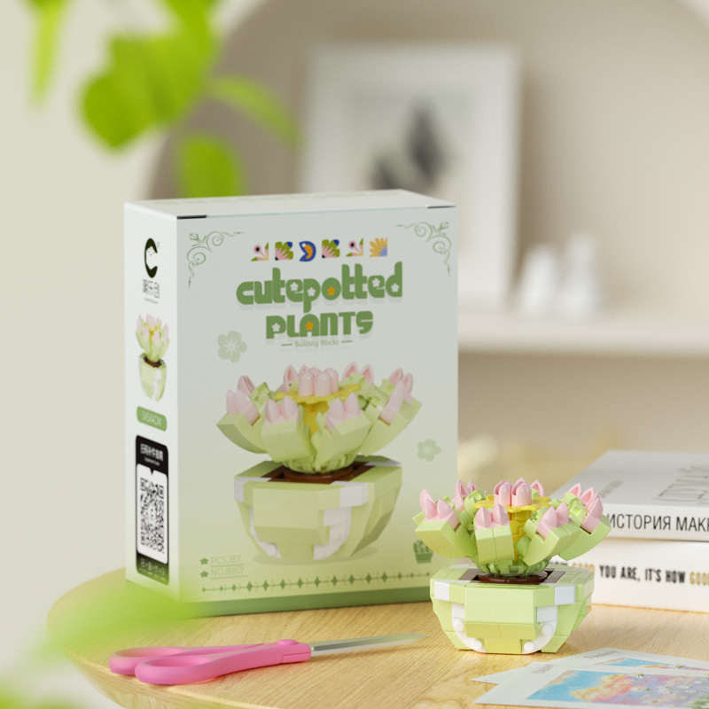 Compatible con Lego en maceta, bloque de construcción inmortal, ramo, girasol, clavel, decoración de mesa, juguetes para niñas ensamblados para niños