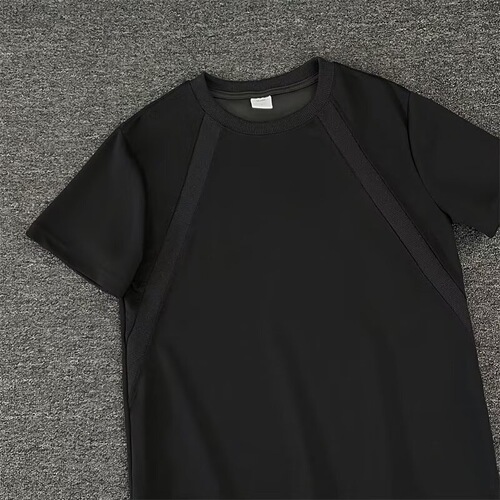 High-quality American straight shoulder T-shirt base space cotton loose short-sleeved summer box stiff half-sleeve men's T-shirt