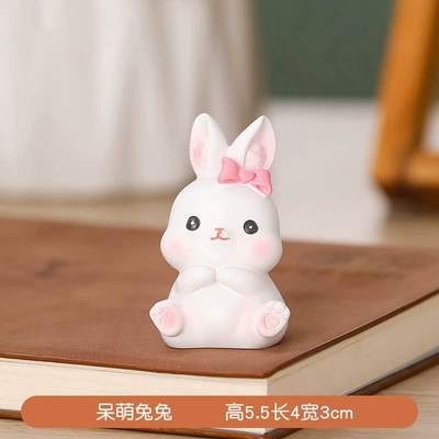 New Cute and Healing Style Glutinous Rice Rabbit Car Ornament, Trendy Creative Car Interior Accessory, Cartoon Rabbit for Car Use (Car ornaments) - moe-rabbit