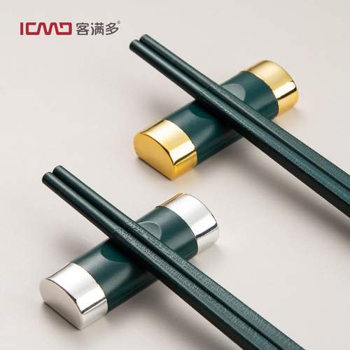 Kemanduo alloy chopsticks manufacturer straight hair Nordic green simple household non-slip chopsticks tableware set Japanese style
