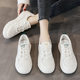 Genuine Leather White Shoes Women's Driving Soft-soled Korean-style Sports and Leisure All-match Genuine Leather Trendy Brand Flat Sneakers