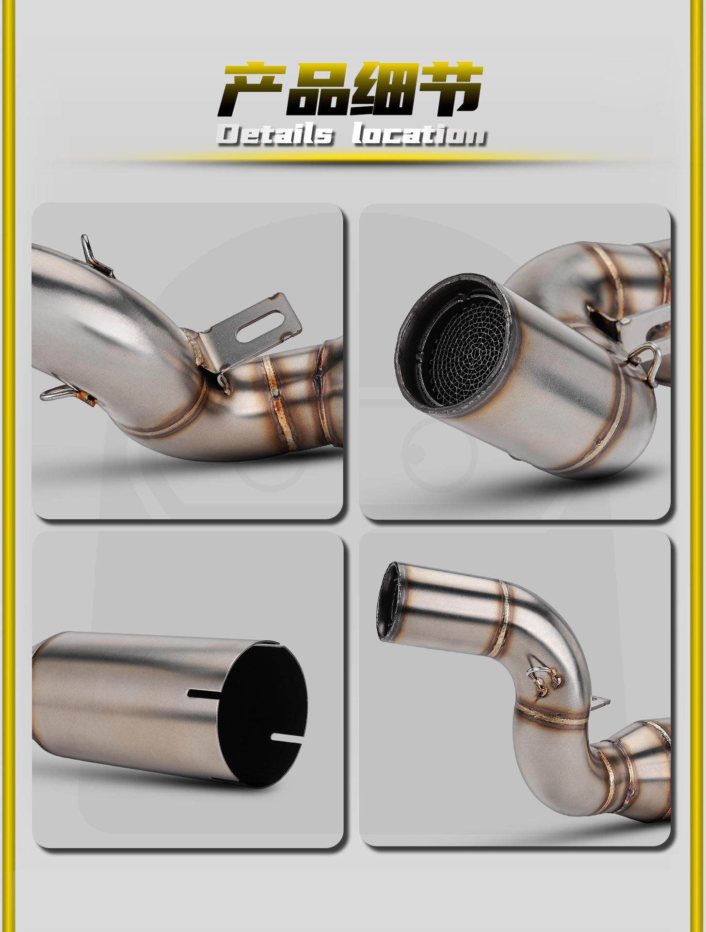 KTM DUKE125/250/390 24-26 Motorcycle Modified Exhaust Pipe with 51mm Mid-section for Non-Destructive Installation