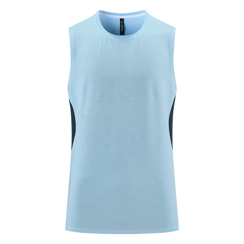 Maratón al aire libre de los hombres de verano entrenamiento de secado rápido chaleco suelto cuello redondo ropa de entrenamiento deportivo en stock al por mayor