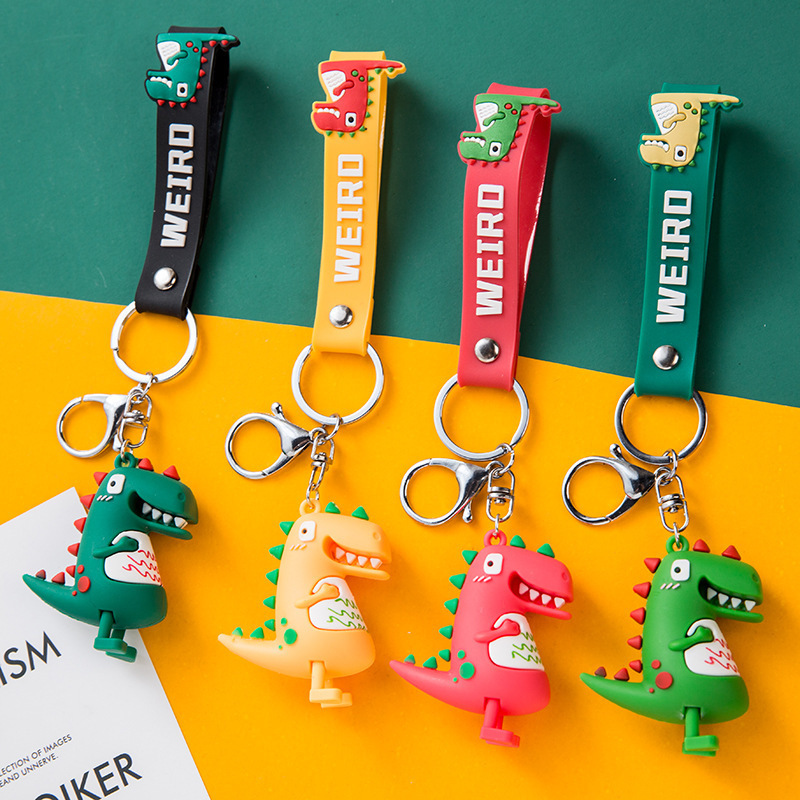 Cartoon Cute Dinosaur Key Chain Glue Car School Bag Doll Key Pendant Creative Doll Pendant Key Chain