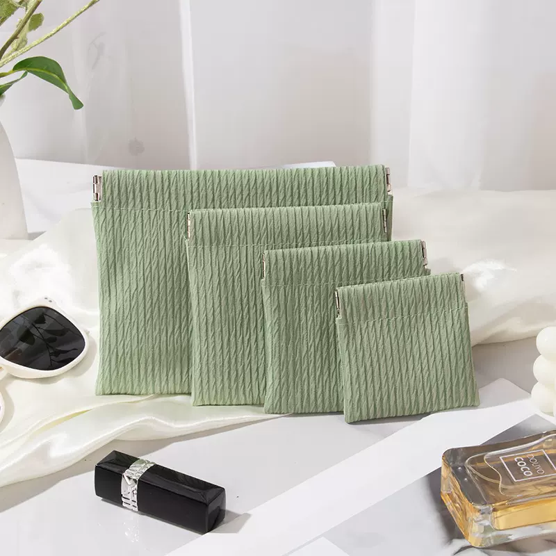 新款弹片口红包便携PU化妆品收纳袋零钱包便携耳机口红首饰袋