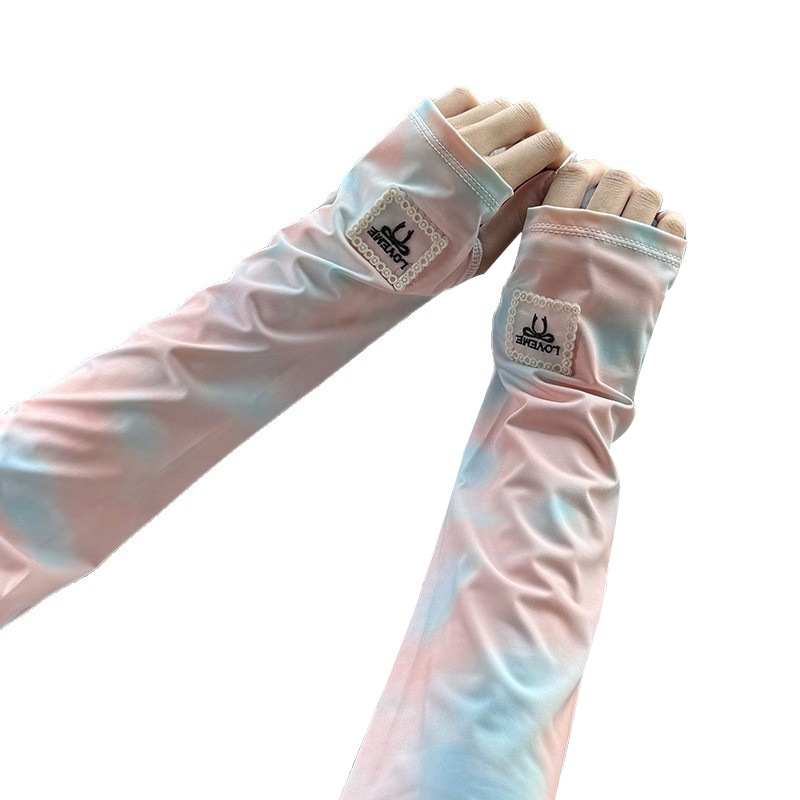 Imitación de guantes de nylon para mujeres de verano anti-UV montar manga de hielo respirable guante de manguito de hielo suelto