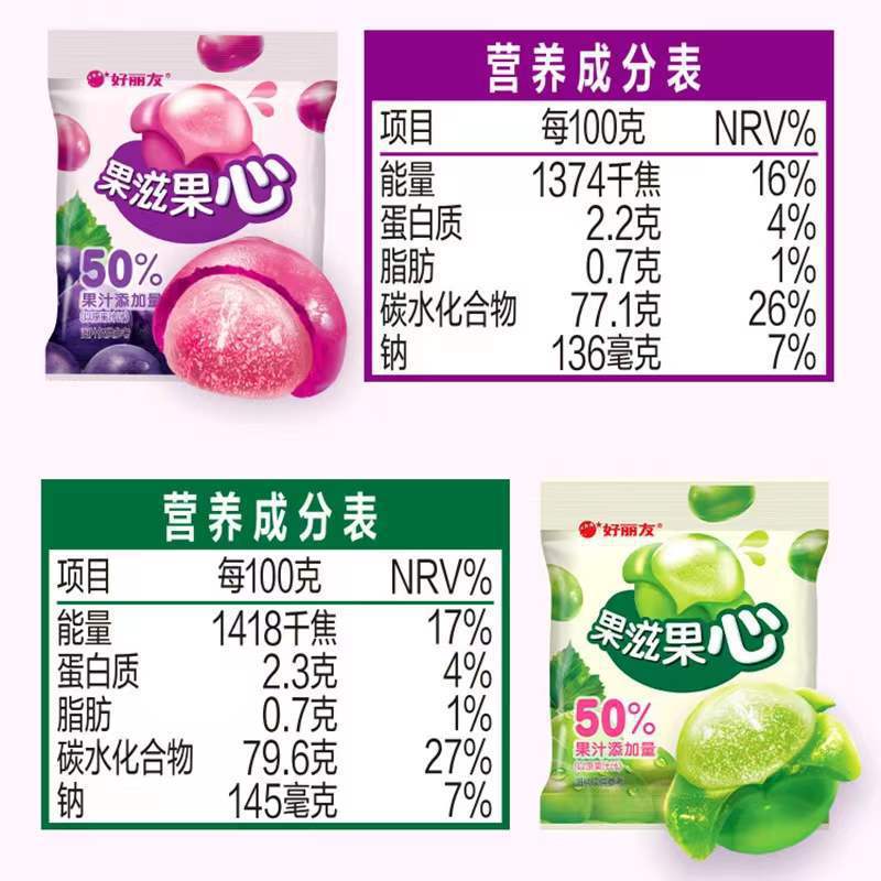 Hao Li You Fruity Gummies 70g Fruit Flavored Mixed Gel Candy Soft Candies QQ Candies Rubber Candies Bursting Candy