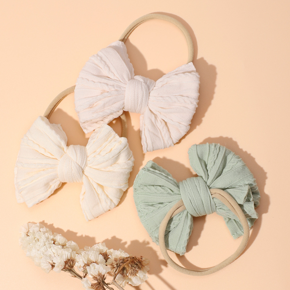  Cross-border New Children's Headwear Baby Cute Fabric Bow Hair Band Elastic Nylon Baby Headband_voghion.com