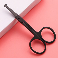 Round Tip Nose Hair Trimmer, Stainless Steel Manual, Non-Irritating to Nasal Passage, Washable, Beauty Brow and Eyelash Makeup Tool